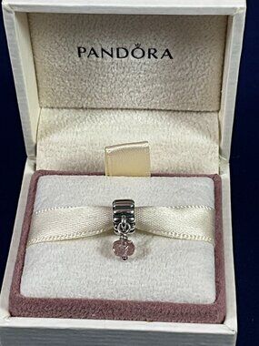 PANDORA Retired Sterling Silver October Tourmaline Birthstone Dangle - 790166TU
